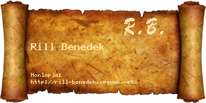 Rill Benedek névjegykártya